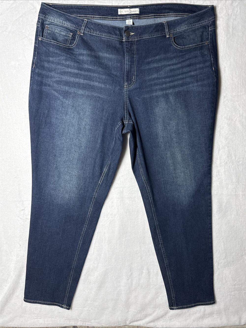 Cato Jeans Women Plus Size 24W Curvy Dk Wash 5 Pocket Straight Leg